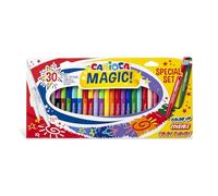 CARIOCA Jumbo Feutres pour Enfants - Encre Super Lavable, Pointe Large Bloquée, Corps Octogonal Maxi, Sans Gluten, Fabriqué en Italie (Boîte de 30 Feutres)