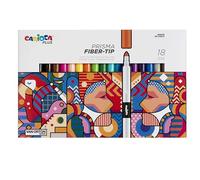 CARIOCA Jumbo Feutres pour Enfants - Encre Super Lavable, Pointe Large Bloquée, Corps Octogonal Maxi, Sans Gluten, Fabriqué en Italie (Boîte de 18 Feutres)