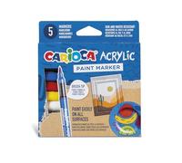 CARIOCA Jumbo Feutres pour Enfants - Encre Super Lavable, Pointe Large Bloquée, Corps Octogonal Maxi, Sans Gluten, Fabriqué en Italie (Boîte de 5 Feutres)