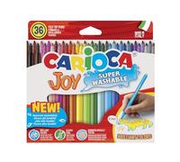 CARIOCA Jumbo Feutres pour Enfants - Encre Super Lavable, Pointe Large Bloquée, Corps Octogonal Maxi, Sans Gluten, Fabriqué en Italie (Boîte de 36 Feutres)
