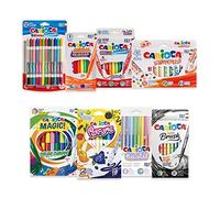 CARIOCA Jumbo Feutres pour Enfants - Encre Super Lavable, Pointe Large Bloquée, Corps Octogonal Maxi, Sans Gluten, Fabriqué en Italie (Set de 18 Feutres)