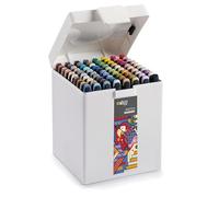 Carioca Plus Sketch Marker Boîte rigide avec marqueurs à double pointe, couleurs assorties, 80 pièces