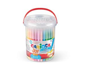 CARIOCA Jumbo Feutres pour Enfants - Encre Super Lavable, Pointe Large Bloquée, Corps Octogonal Maxi, Sans Gluten, Fabriqué en Italie (Boîte de 18 Feutres)