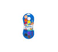 Carioca Aquarelles Lot de 12 - Couleurs primaires, faciles à mélanger, résistantes à la lumière