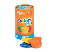 Carioca Crayons Baby Teddy Crayons 1+, tube de 12 crayons de couleur en forme d'ours, crayons pour enfants de 12 mois, 12 pièces