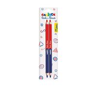 Carioca Lot de 2 crayons rouges et bleus MAXI