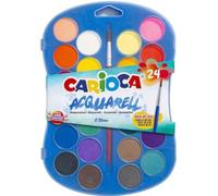 Carioca Lot de 24 aquarelles de couleurs primaires faciles à mélanger et résistantes à la lumière