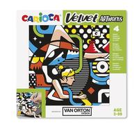 Carioca Lot de 4 illustrations de coloriage en velours | Aide à développer la dextérité et la créativité | En collaboration avec Van Orton | 4 pièces | Design Street