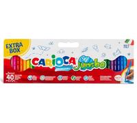 Carioca Marqueurs Jumbo 41258 – Pointe Ø 6 mm, super lavables, corps octogonal – Lot de 40