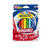 CARIOCA Magic Erasable Colors - Marqueurs à encre magique effaçables, pointe maxi 6 mm - Comprend un marqueur Magink pour effacer d'autres couleurs (boîte de 10 marqueurs)
