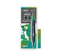 CARIOCA Marqueurs à croquis Colori Plus - Verts double pointe biseautée, encre à base d’alcool à odeur légère, séchage rapide, tracé fluide, parfaits pour dessin et illustration (boîte de 4 marqueurs)