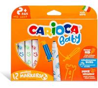Carioca Marqueurs bébé pour enfants dès 2 ans – Encre super lavable non toxique – Boîte 12