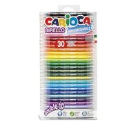 CARIOCA Marqueurs double pointe Birello Colors Édition spéciale - 30 pièces pour livres de coloriage, pointe fine 2,6 mm et moyenne 4,7 mm, sans gluten, fabriqués en Italie (30 marqueurs)
