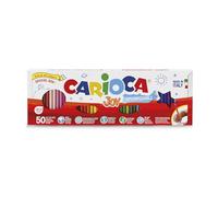 Carioca Marqueurs Joy demi-mètre colorés pour enfants avec pointe fine, format spécial de demi-mètre, idéal pour dessiner et colorier, super lavable, couleurs assorties, 50 pièces