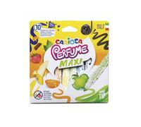 CARIOCA Marqueurs Perfume - Couleurs lavables et non toxiques, encre parfumée, pointe maxi, sans allergènes, fabriqués en Italie (boîte de 10 marqueurs parfumés)