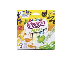 CARIOCA Marqueurs Perfume - Couleurs lavables et non toxiques, encre parfumée, pointe maxi, sans allergènes, fabriqués en Italie (boîte de 10 marqueurs parfumés)