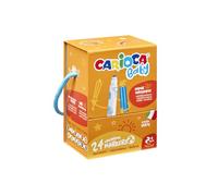 Carioca Marqueurs pour bébé 2+| Boîte premium avec poignée de 24 feutres super lavables et à grande couverture | Couleurs assorties | Pointe Ø 2,8 mm | 24 pièces