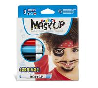 Carioca Masquer Up Carnaval Kit de peinture visage pour garçons et filles Bâtons de maquillage Idéal pour Noël, Halloween, Carnaval et fêtes - 3 couleurs et 2 tutoriels - Testé dermatologiquement