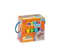 Carioca Maxi Multicolor Baby Craies Lot de 15 craies - Sans poussière - Certifiées à partir de 24 mois - Couleurs vives - Lavables - Faciles à