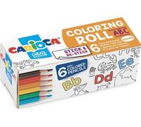 CARIOCA Mini Crayons 6pcs avec rouleau de crayons de couleur, lettres