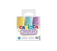 Carioca minilight pack de 3 surligneurs pastel - encre à base d'eau fr et lavable - pointe biseautée - couleur différente