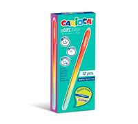 Carioca Oops Easy Lot de 12 stylos à encre gel effaçables avec encre thermosensible - Pointe 0,7 mm - Idéal pour l'école, le bureau et le studio Rouge