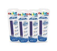 CARIOCA OOPS Recharges de stylo effaçable bleues, lot de 12 - Pointe Ø 0,7 mm, encre thermosensible, universelles et compatibles avec les principaux stylos effaçables