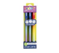 Carioca Oops Stylos effaçables colorés - Blister de 3 stylos gel effaçables 2 bleus + 1 rouge - Encre thermosensible avec gomme - Pointe 0,7 mm pour l'école et le bureau