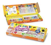 Carioca Set spécial de marqueurs parfumés | Contient 30 feutres parfumés avec autocollants de coloriage | Couleurs assorties | Encre lavable et pointe bloquée