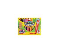 Carioca Plastello Jumbo - Crayon - Plastic Wax - Non Permanent - Couleurs Brillantes Assorties - Pack De 12
