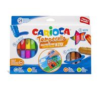 Carioca Set de tempera TEMPERELLO lavable 24 bâtons – 12x Classic, 6x Metallic