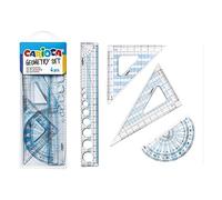Carioca Set d'outils géométriques | Contient 1 règle, 2 équerres | 1 gonomètre 180° | Idéal pour l'école