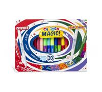 CARIOCA Feutres Magic Markers, Set de Feutres pour Enfants, avec Encre Magique Changeant de Couleur, Effaçable, Couleurs Assorties, 20 Pièces