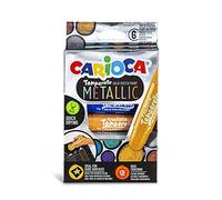CARIOCA Temperello 42674 Lot de 6 bâtons de peinture métallisés pour affiches