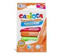 CARIOCA temperello Neon 42675 Lot de 6 bâtons de peinture pour poster Couleurs assorties