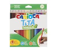 Carioca Tita 42787 Lot de 24 crayons de couleurs triangulaires