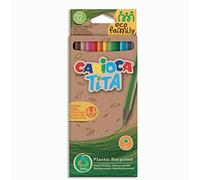 CARIOCA TITA Eco Family, Crayons Hexagonaux en Plastique Recyclé, Doux, Multicolores, 12 Pièces