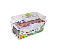 Carioca Trousse TITA | crayons de couleur et de dessin, boîte portable de crayons en résine hexagonale avec mine super résistante à la chute, couleurs assorties, 120 pièces