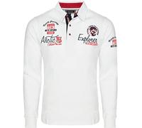 CARISMA Casual Herren Longsleeve Langarmshirt Sweatshirt Poloshirt Regular Fit mit Hochwertigen Stickerei 3439, Blanc., XXL