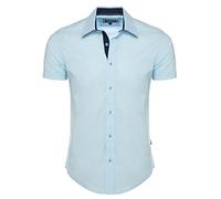 Carisma Chemise à manches courtes pour homme - Couleur unie - Tailles S à 5XL - Chemise basique à manches courtes en 97 % coton - Chemise d'été pour homme en coupe droite - Chemise à manches courtes