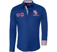 Carisma Chemise à manches longues pour homme en 97 % coton • Chemise à manches longues avec broderie pour hommes • Chemise de loisirs pour mariage et travail • Tshirt pour homme coupe droite 8004,