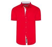 Carisma - Chemise décontractée à manches courtes ou longues au choix, coupe slim, pour les loisirs, les affaires, les mariages - Rouge - XX-Large