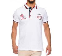 CARISMA Polo à manches courtes pour homme 100 % coton • Polo pour homme avec broderie • T-shirt coupe droite agréable pour le bureau et les loisirs. - Blanc - Large