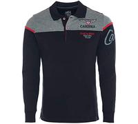 Carisma Polo à manches longues pour homme en coton • T-shirt à manches longues pour homme avec broderie • Coupe droite agréable pour le bureau et les loisirs, Noir , L