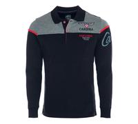 Carisma Polo à manches longues pour homme en coton • Polo à manches longues pour homme avec broderie • Agréable longsleeve à coupe régulière pour le bureau et les loisirs, Noir , S