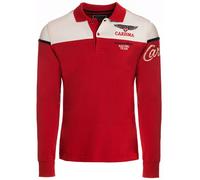 Carisma Polo à manches longues pour homme en coton • T-shirt à manches longues pour homme avec broderie • Coupe droite agréable pour le bureau et les loisirs, rouge, L