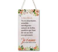 CARISPIBET À ma fille enseignes pour la maison plaques décoratives cadeau d'anniversaire décor d'interieurs 30 x 15cm