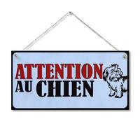 CARISPIBET Attention au chien ! Panneaux d'avertissement pour votre maison, extérieur, porche, jardin, porte, plaque de porte 15 x 30cm