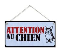CARISPIBET Attention au chien ! Panneaux d'avertissement pour votre maison, panneaux pour propriétaires de chiens panneaux extérieurs plaque de porte 15 x 30cm