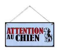 CARISPIBET Attention au chien ! Panneaux pour propriétaires de chiens, enseigne d'avertissement pour votre maison, enseignes extérieurs 15 x 30cm